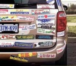 How many bumper sticker…
